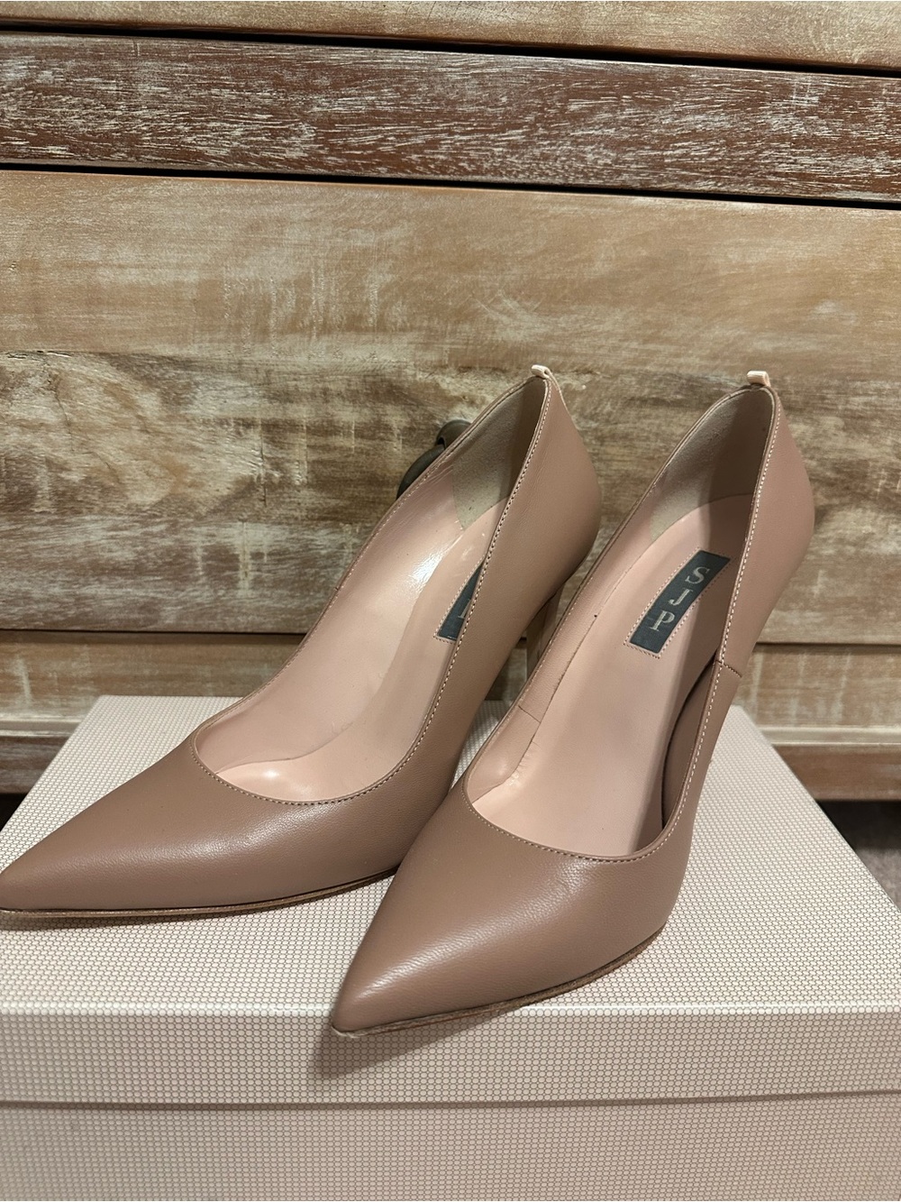 SJP by Sarah Jessica Parker Tan Pointed-Toe Pumps